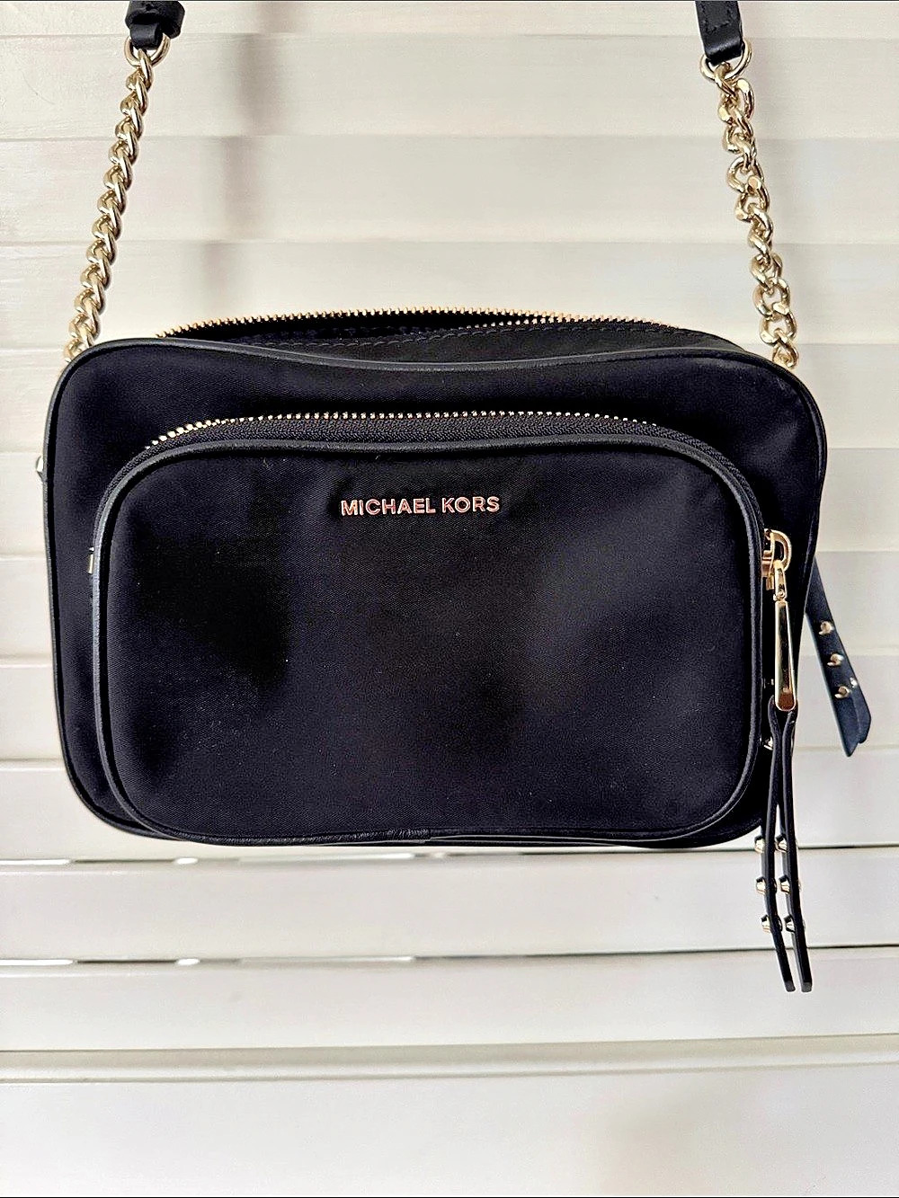 Michael Kors Bryant Medium Nylon Camera Crossbody Bag Black